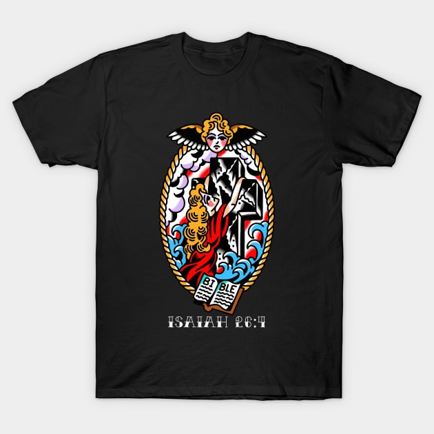 Rock of Ages American Traditional Tattoo Flash T-Shirt by thecamphillips